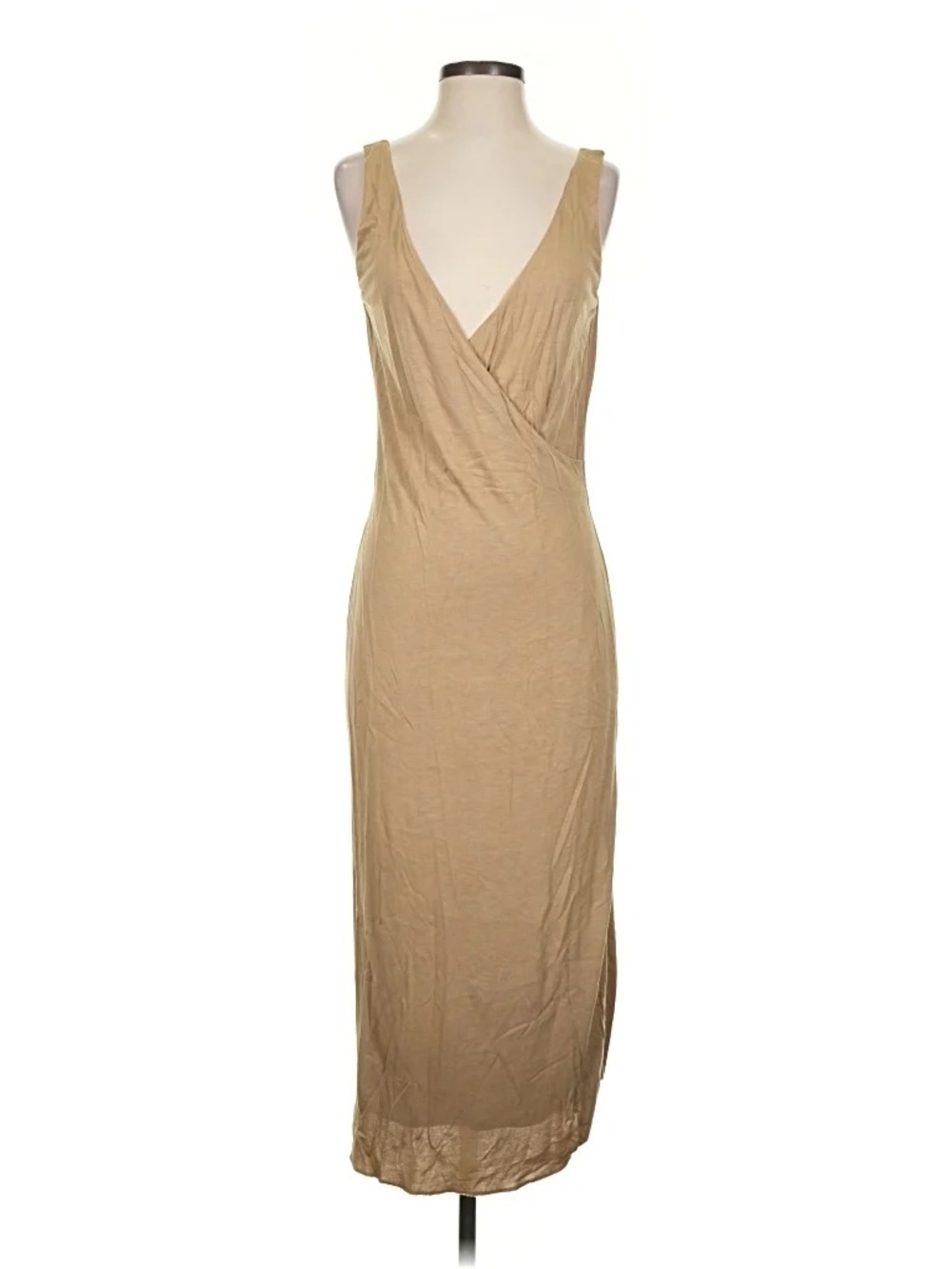 Ralph Lauren V-Neck Beige Maxi Dress NWT size small